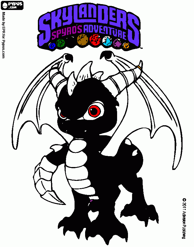 Dark spyro coloring page printable dark spyro