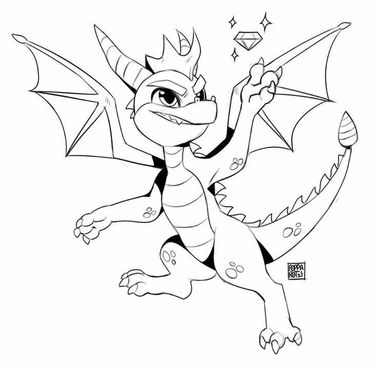 Pin by galactic spyro on spyro the dragon crash bandicoot dragon coloring page character design animation disney drawings