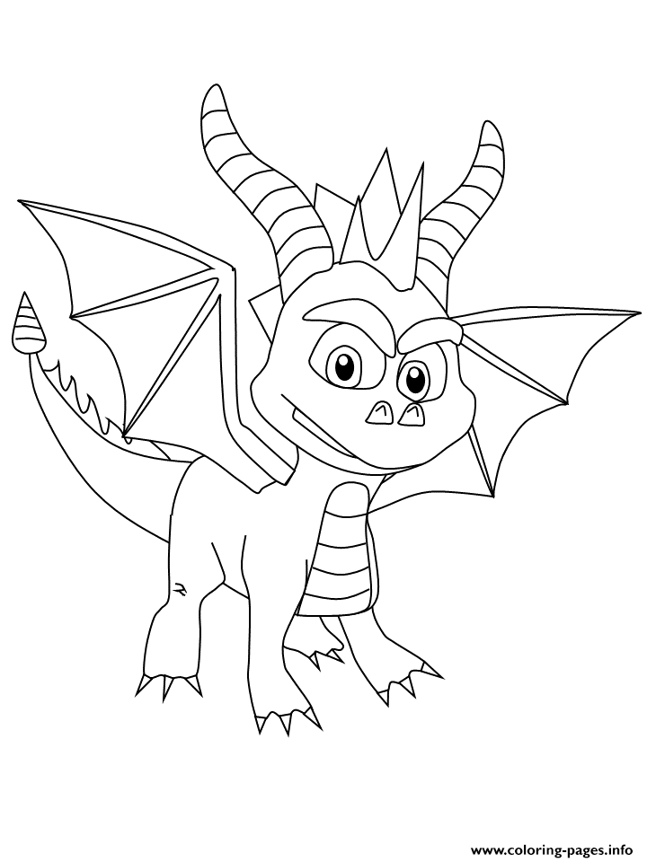 Spyro dragon coloring page printable