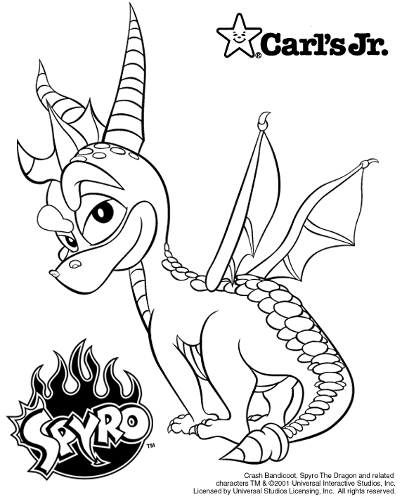 Crash bandicootspyro the dragon carls jrhardees coloring pages carls jr free download borrow and streaming internet