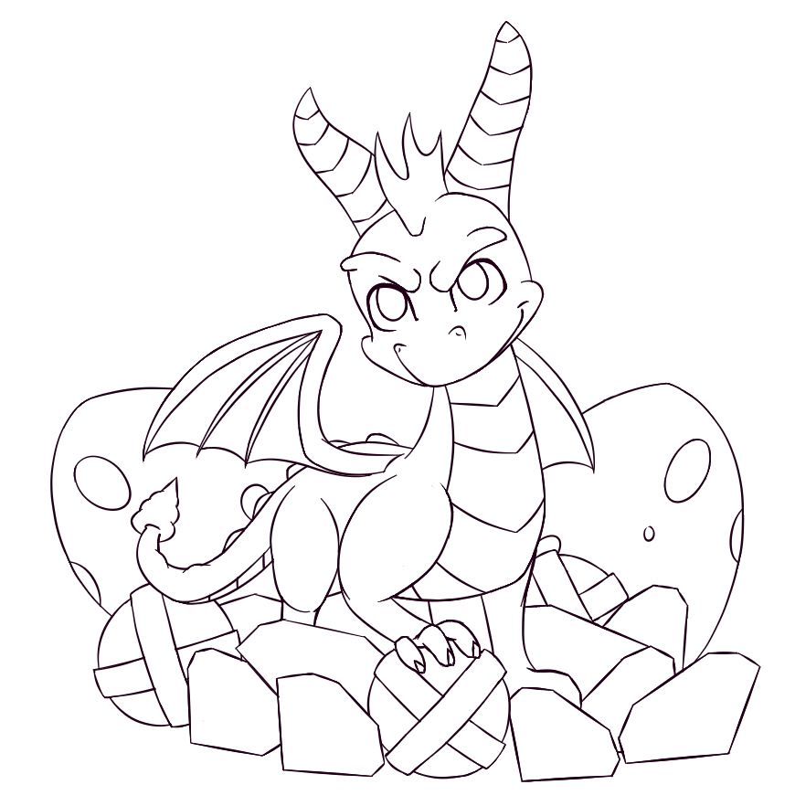 Spyro line art set