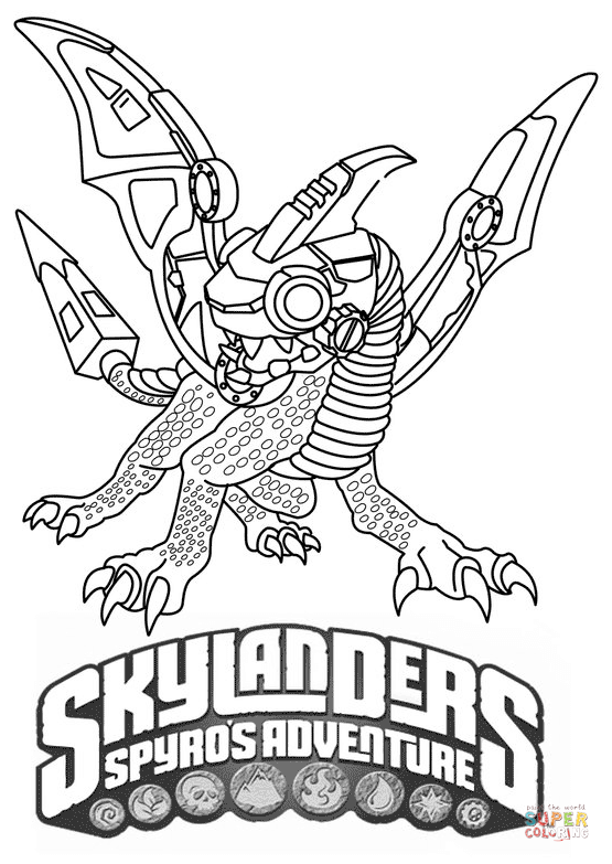 Skylanders spyros adventure drobot coloring page free printable coloring pages