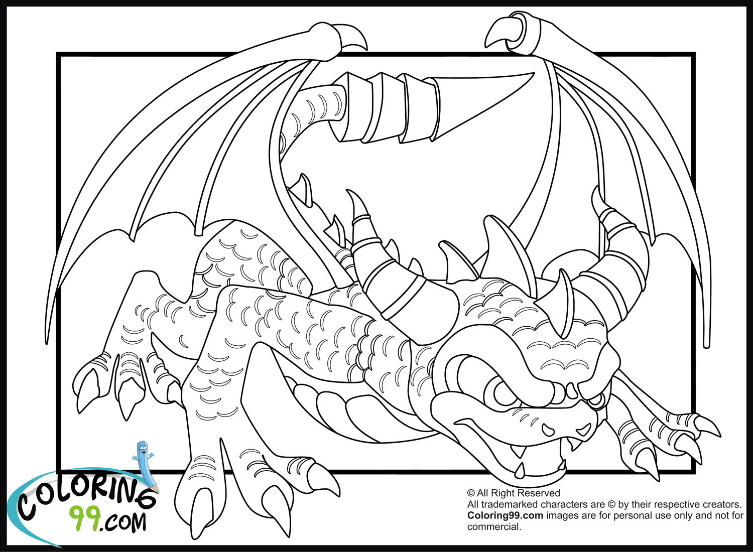 Skylanders dragons coloring pages team colors