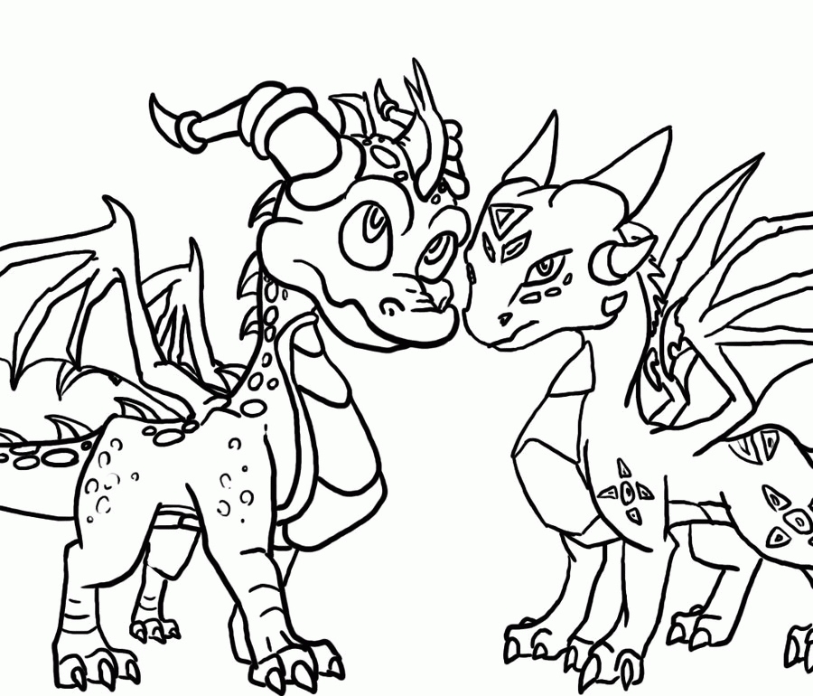 Spyro and cynder coloring pages