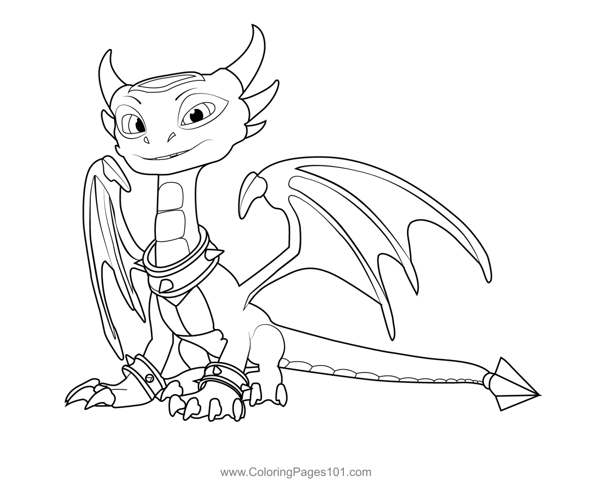 Cynder skylanders spyros adventure coloring page for kids