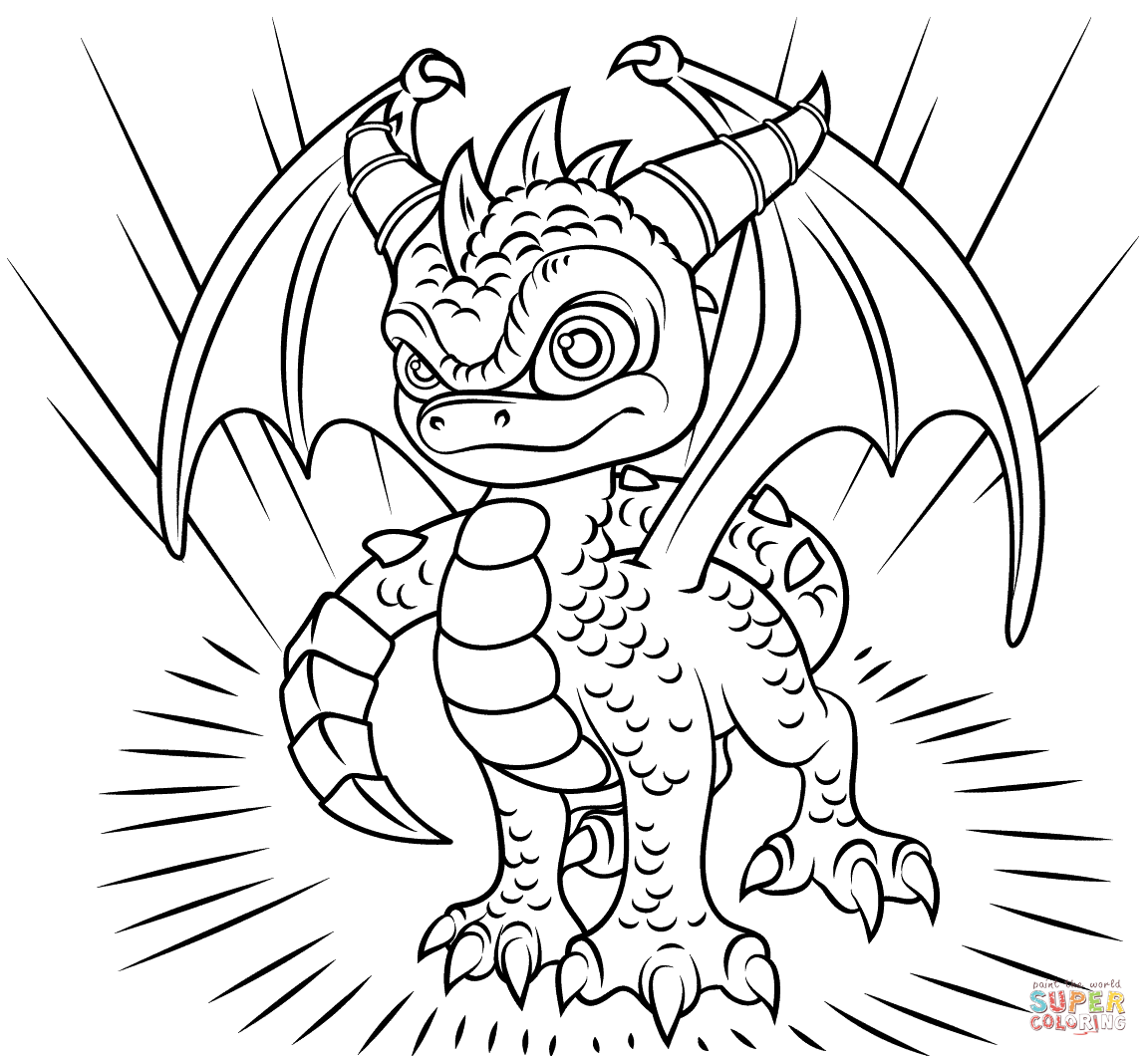 Skylanders spyro coloring page free printable coloring pages