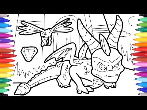 Spyro reignited trilogy coloring pages for kids how to draw spyro the dragon