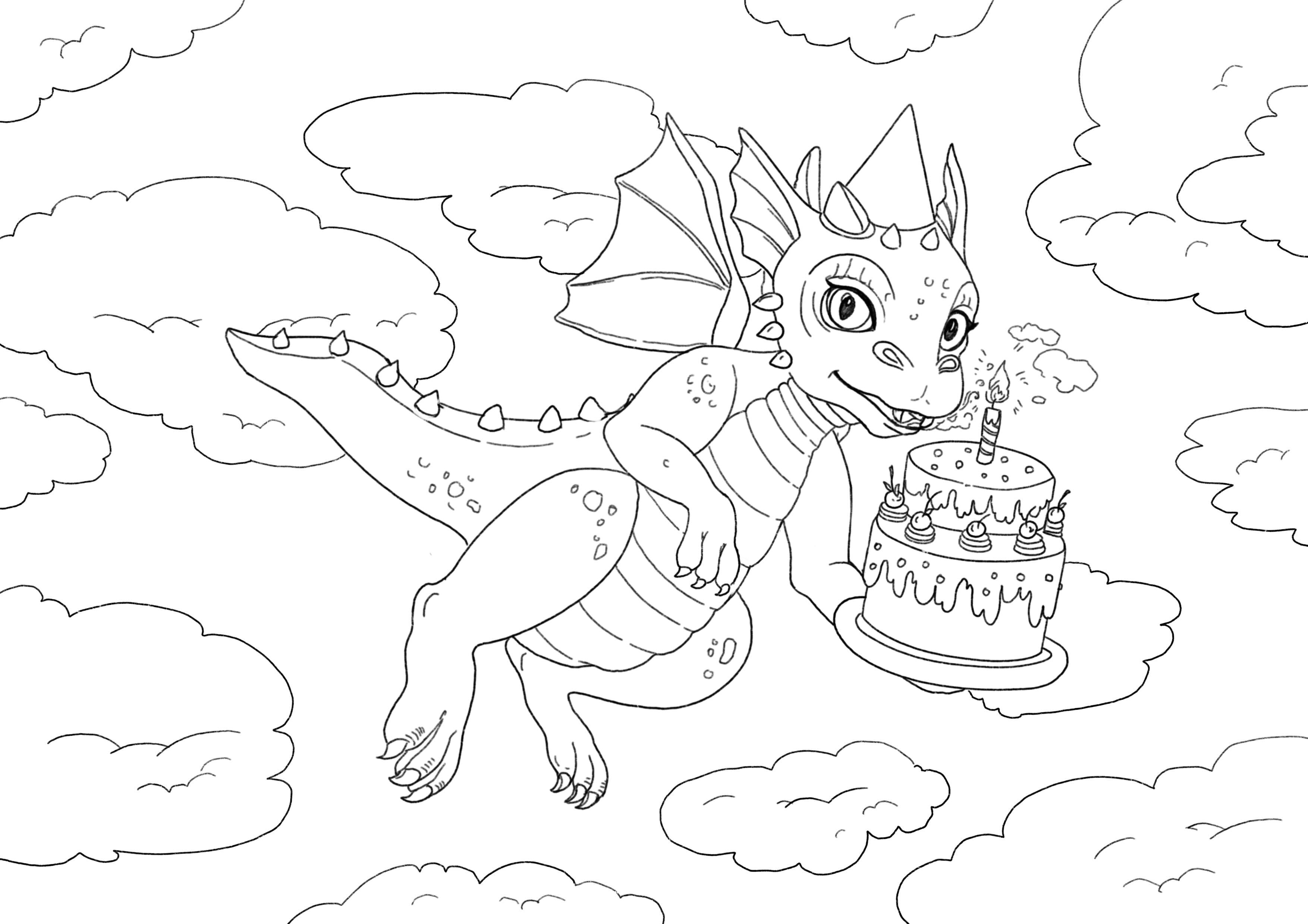 Year of the dragon coloring page digital download â camp hollow