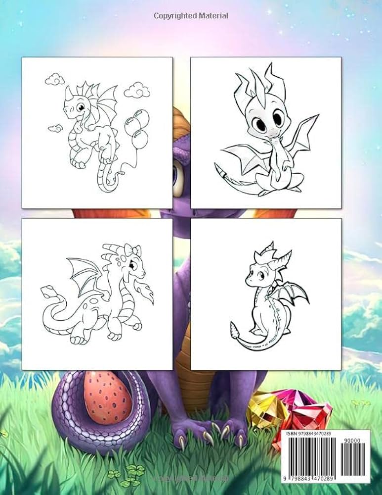 Spyro coloring book fun a collection the dragon books for an adult colouring relaxation genpaku seto books