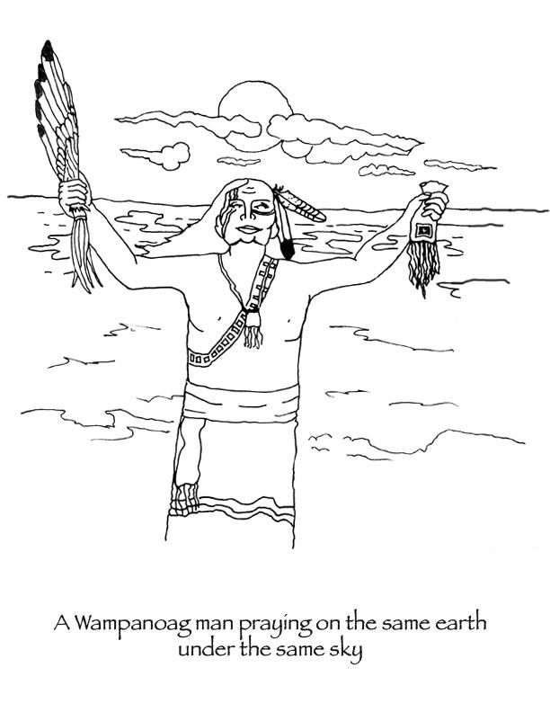 Thanksgiving coloring pages wampanoag man praying thanksgiving coloring pages people coloring pages coloring pages