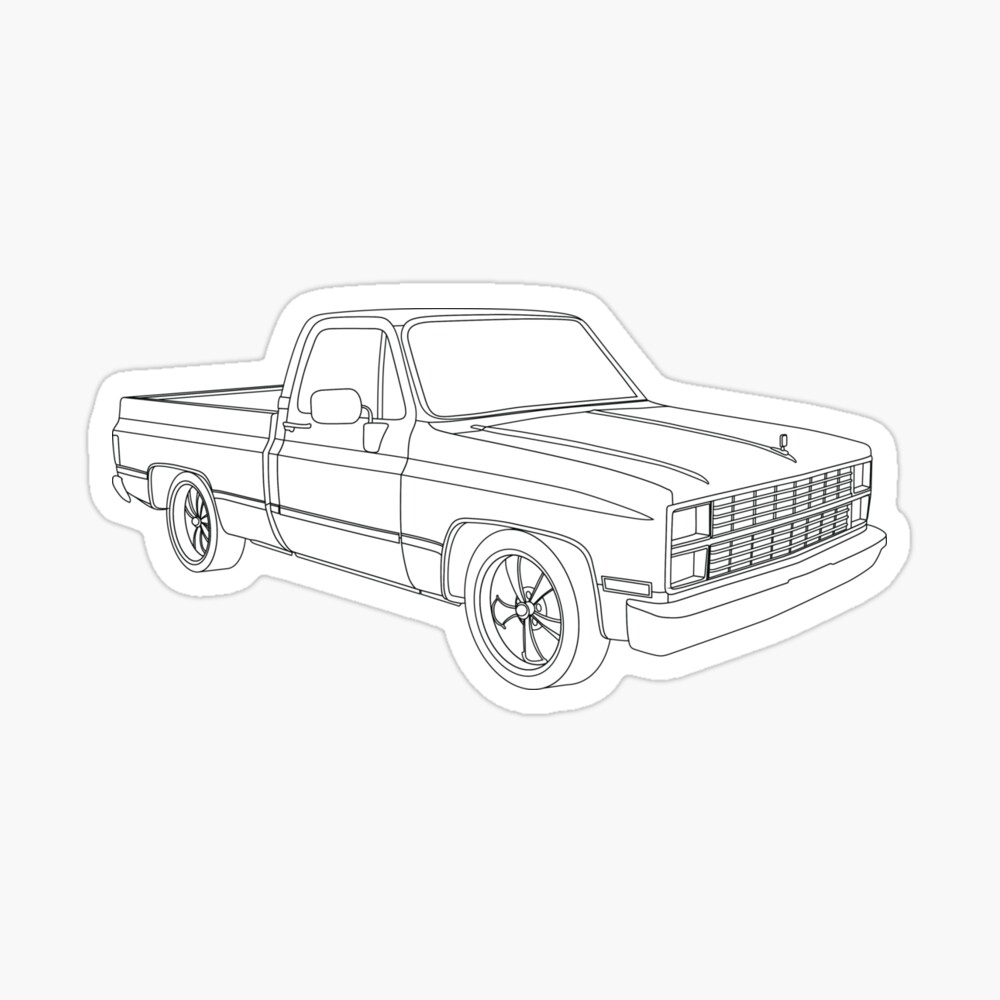 Square body truck outline magnet for sale by maddiloppnow