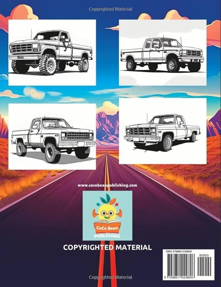 Pickup truck coloring book pickup trucks from the s and s bean coco books