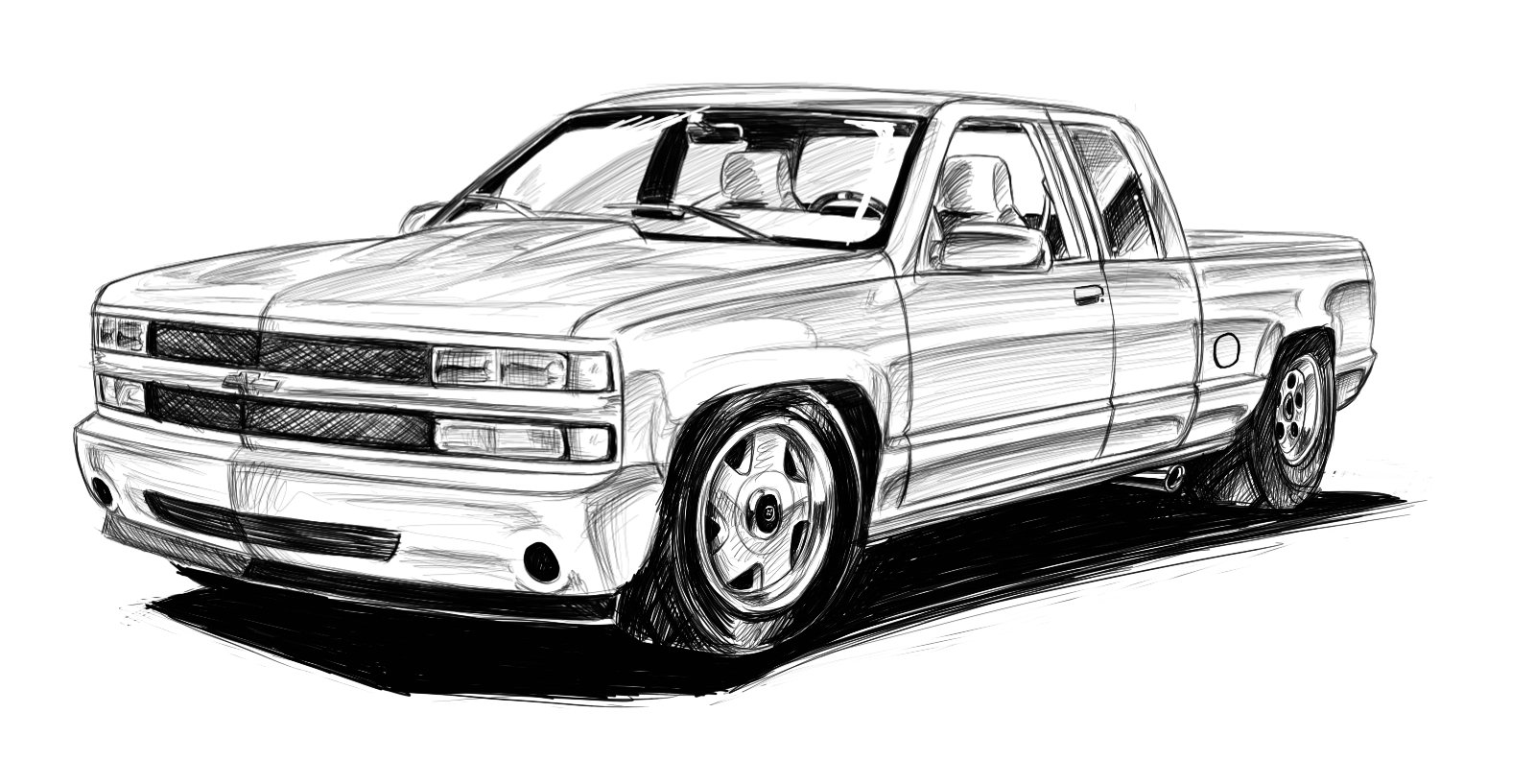 Custom chevy sketch by me thoughts rtrucks