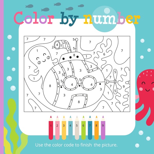 Thousand coloring book number square royalty