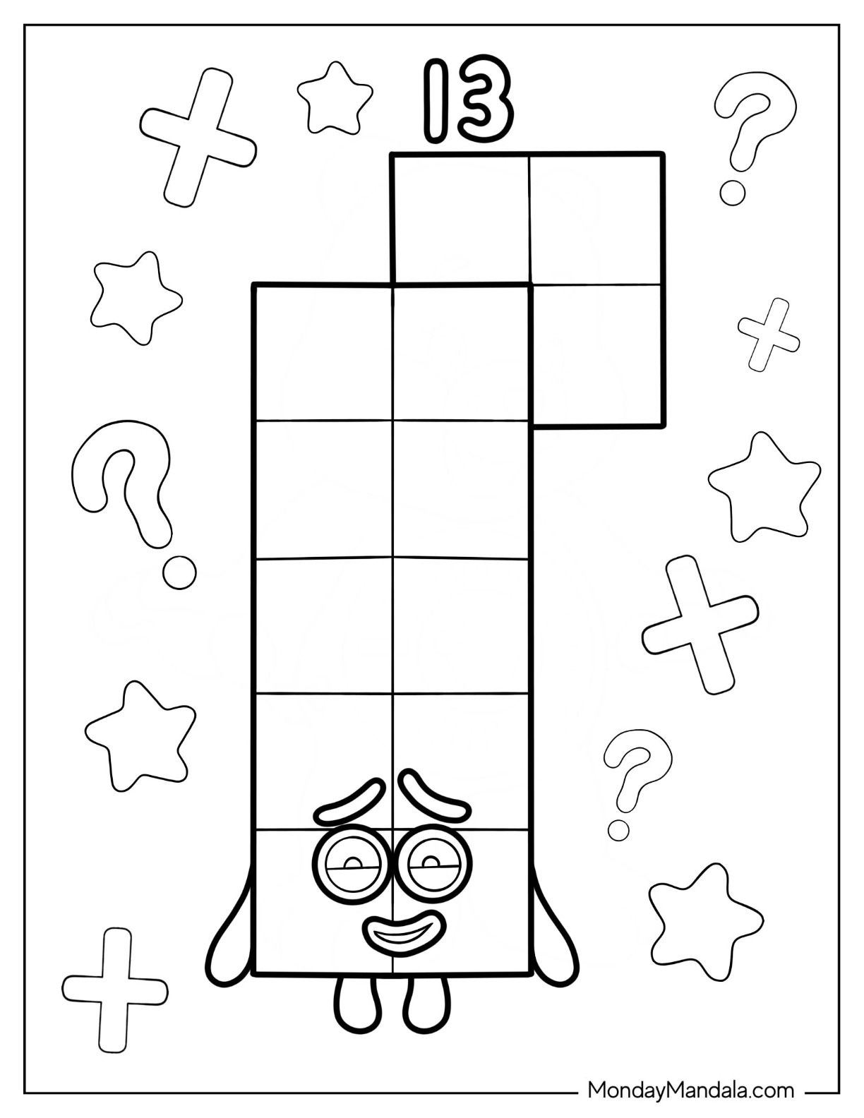 Numberblocks coloring pages free pdf printables