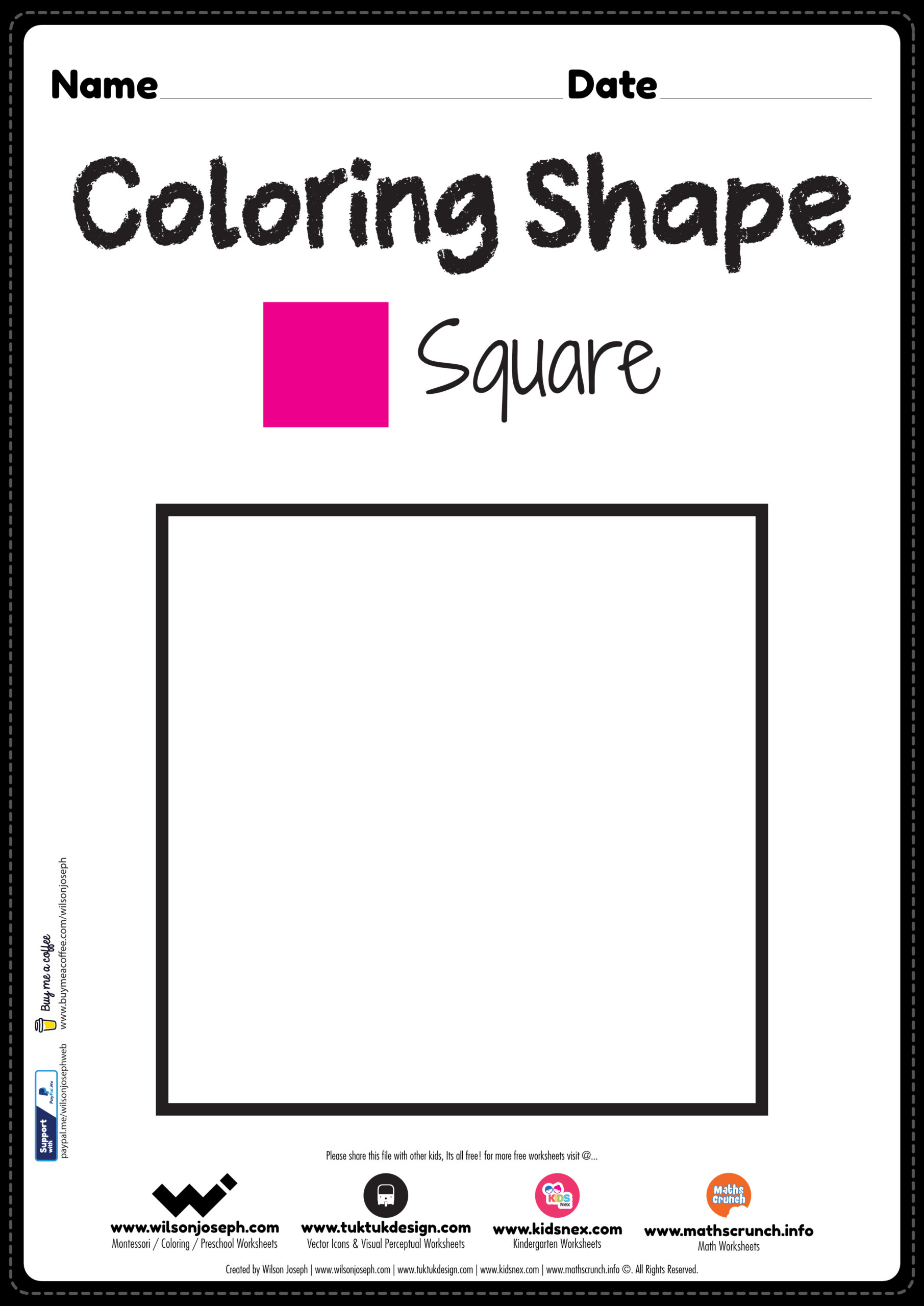 Square coloring page