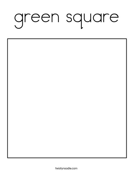 Green square coloring page