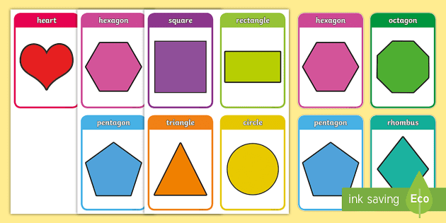 D shapes flashcards for preschoolers