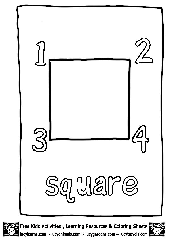 Square coloring pages coloring pages free activities for kids preschool letters