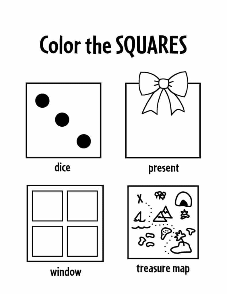 Free square worksheets for preschool â the hollydog blog