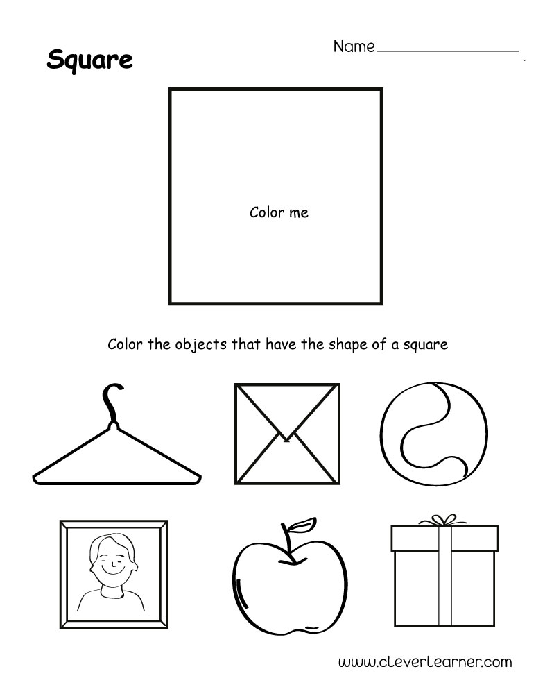 Free square shape activity sheets for school children