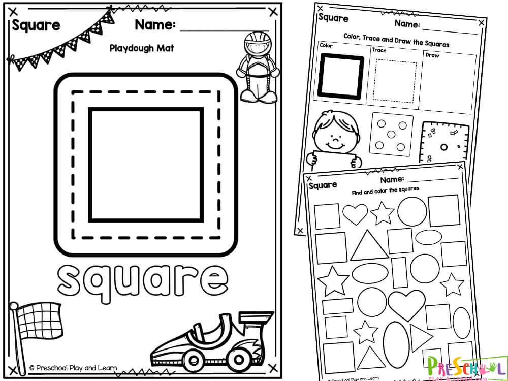 Ð free printable square shape worksheets for preschool