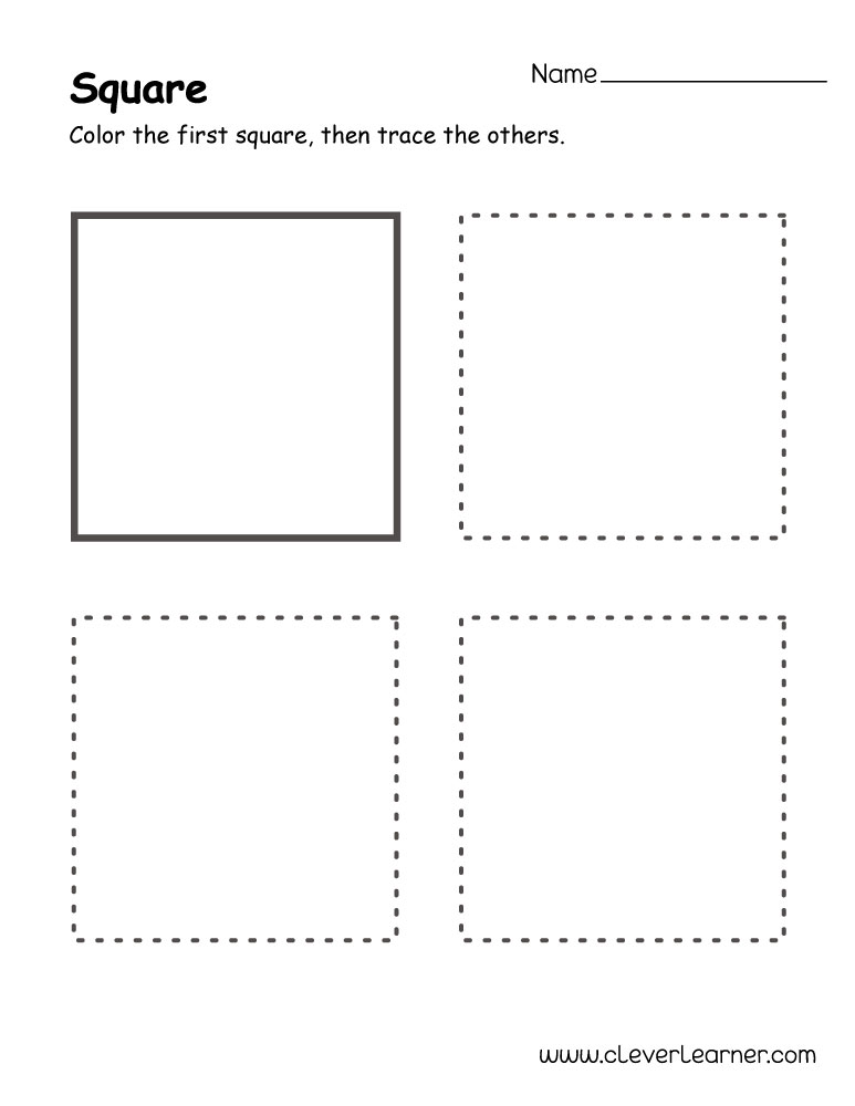 Free square shape activity sheets for school children