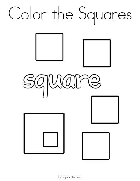 Color the squares coloring page preschool coloring pages color worksheets shape coloring pages