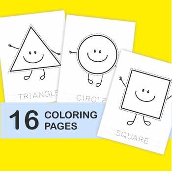 Shapes printable coloring pages worksheets for kids learning shapes