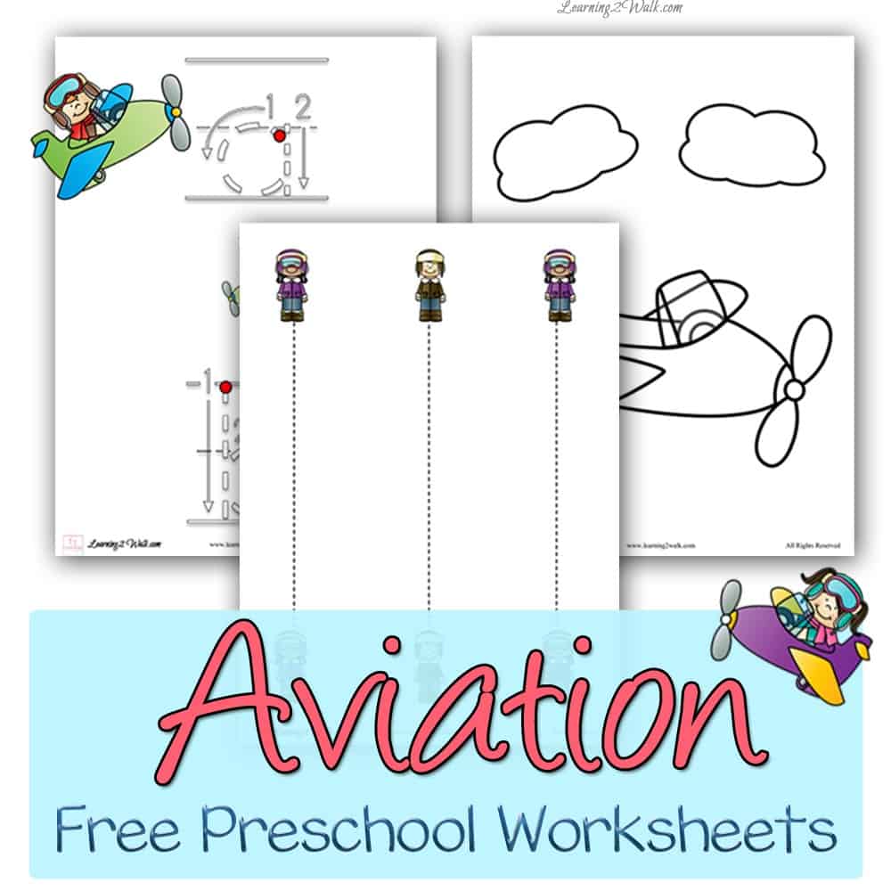 Aviation free preschool worksheets