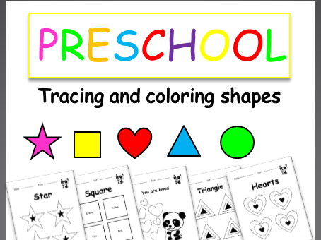 Tracing and coloring worksheets teaching resources