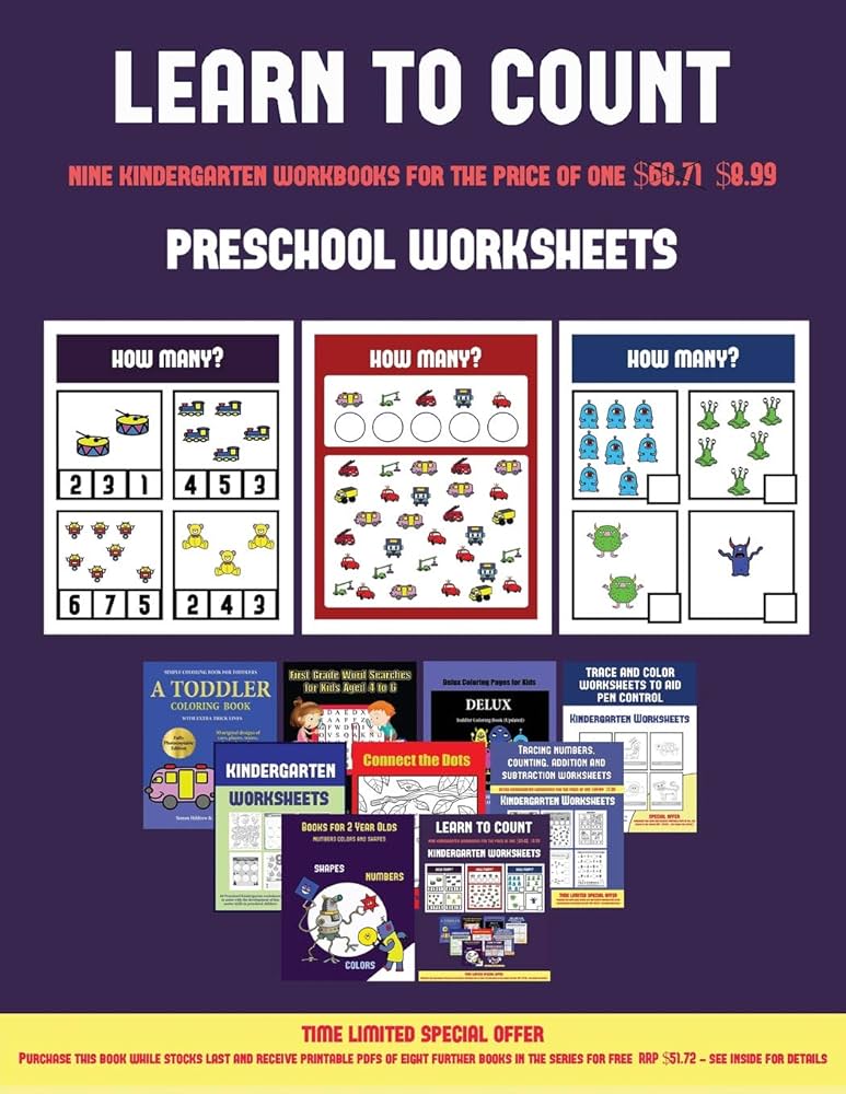 Preschool worksheets learn to count for preschoolers a full