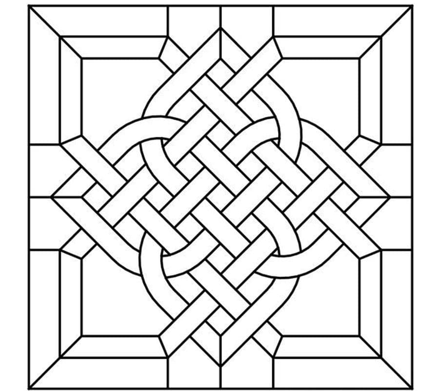 Square celtic knot coloring page