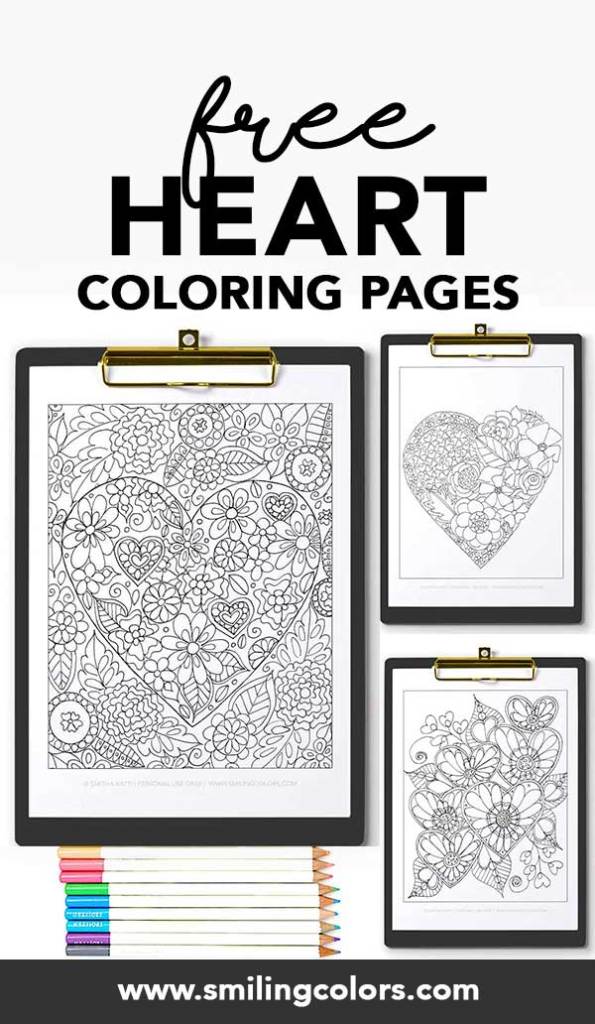 Free printable heart coloring pages