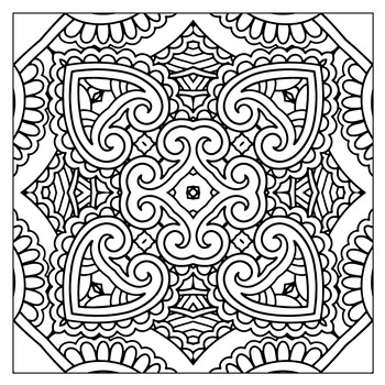 Square zentangle patterns volume coloring book