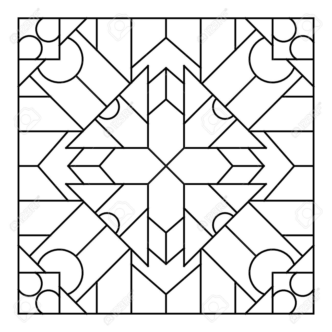 Easy adult coloring page for seniors square pattern in tile shape royalty free svg cliparts vectors and stock illustration image