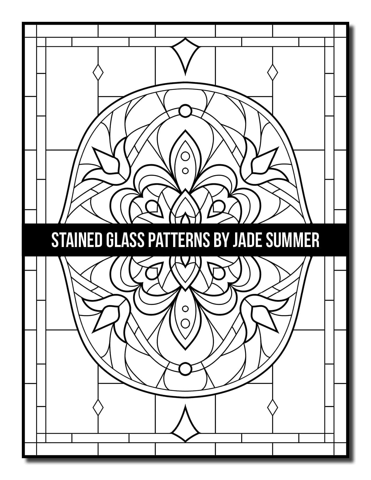 Stained glass patterns coloring book jade summer