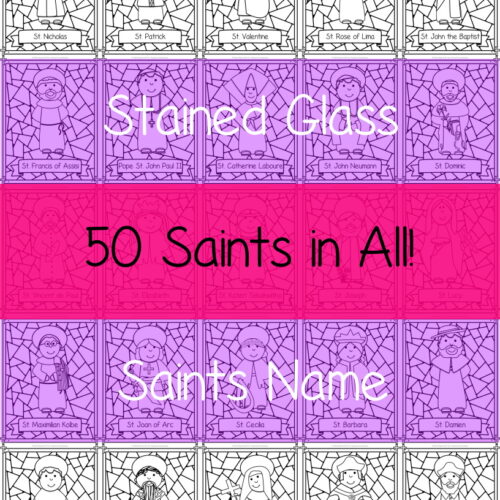 Stained glass saints coloring pages made by teachers