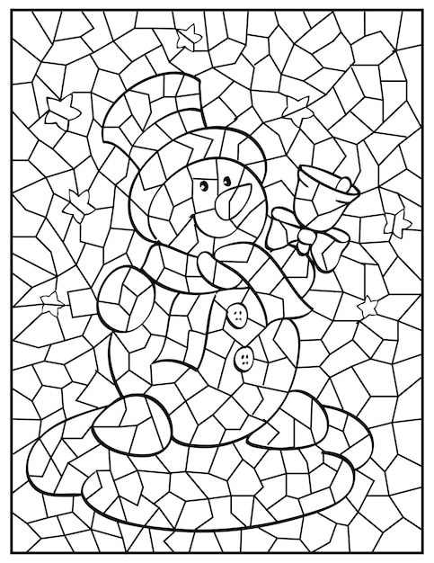 Premium vector christmas coloring page for adult and kids christmas stained glass