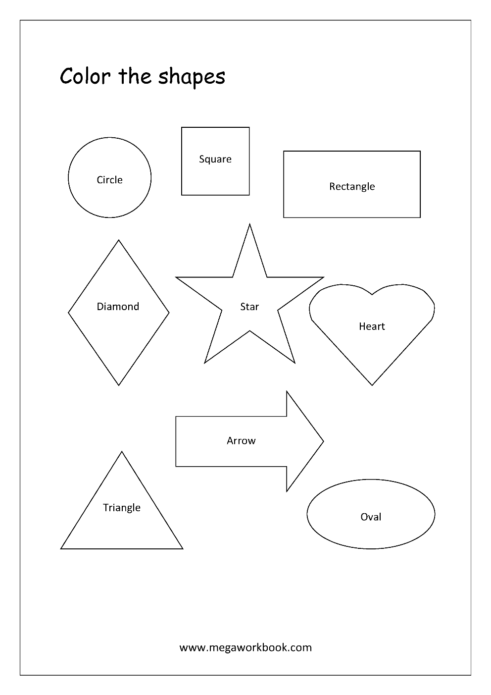 Free printable shapes worksheets