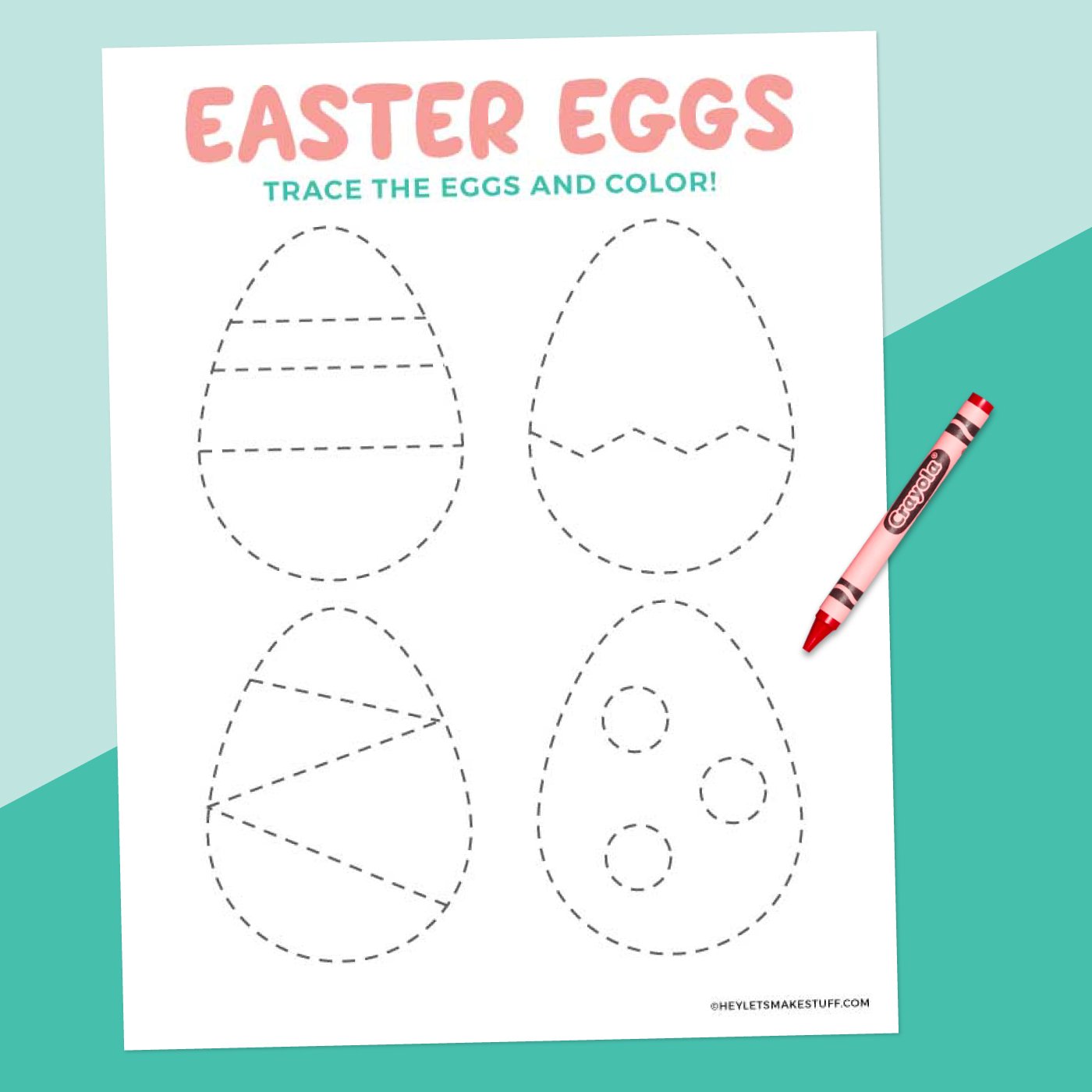 Easter egg tracing worksheet