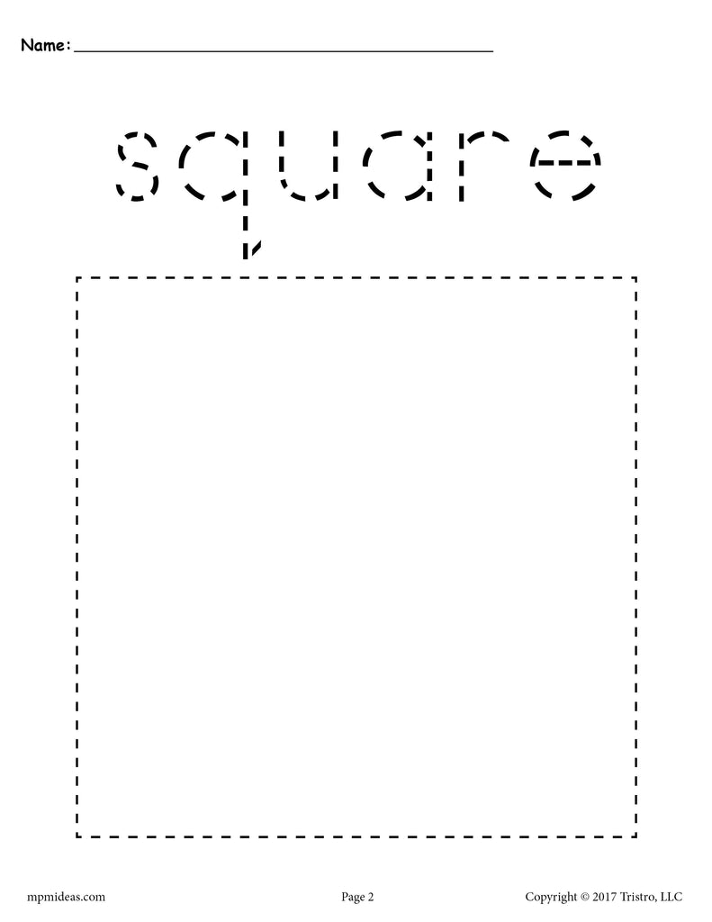 Square tracing worksheet