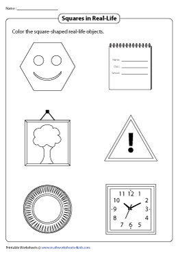 Coloring tracing and drawing squares worksheets