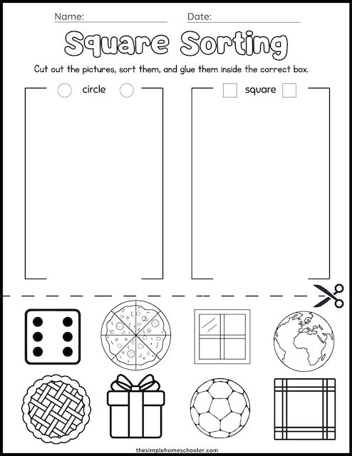 Free square shape worksheets for preschoolers easy print