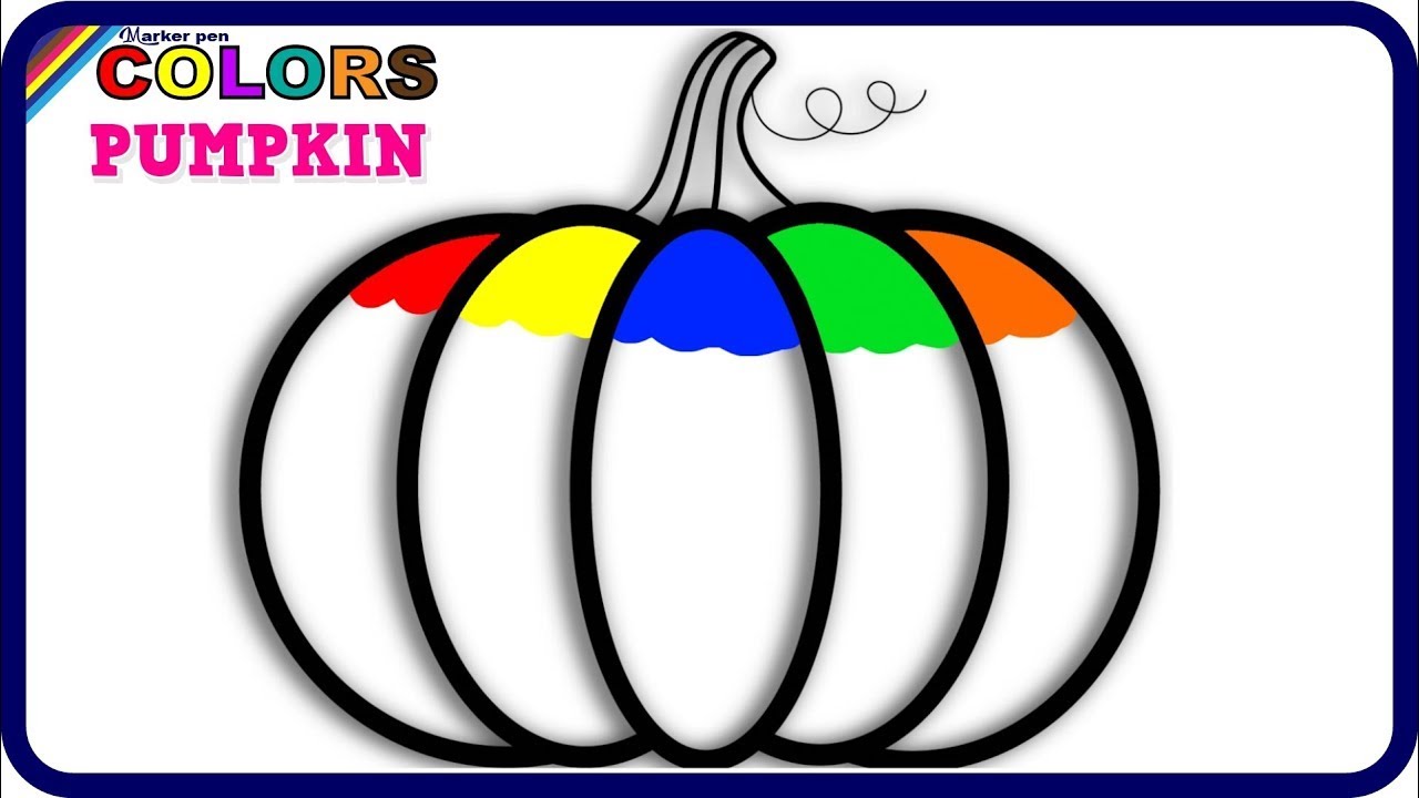 Vegetables pumpkin drawing and marker rainbow coloring akn kids house