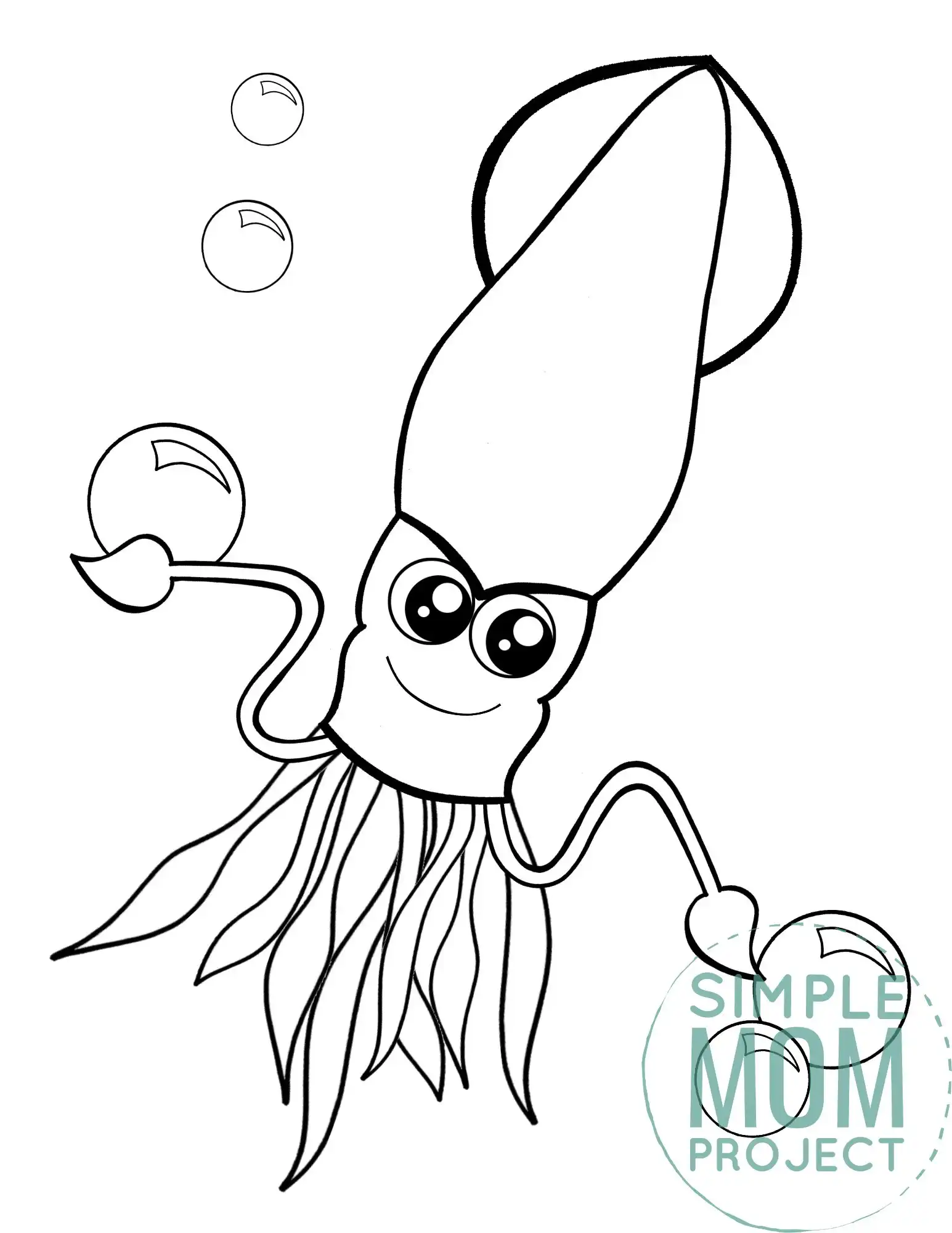 Free printable squid coloring page â simple mom project