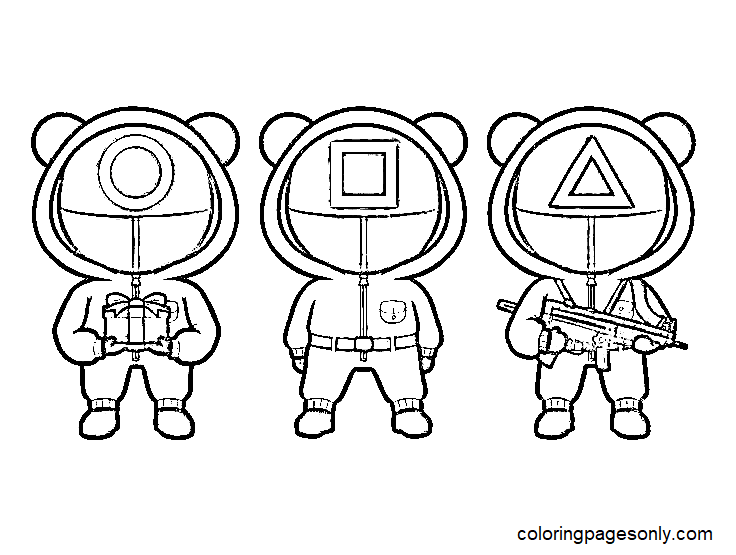 Squid game coloring pages printable for free download