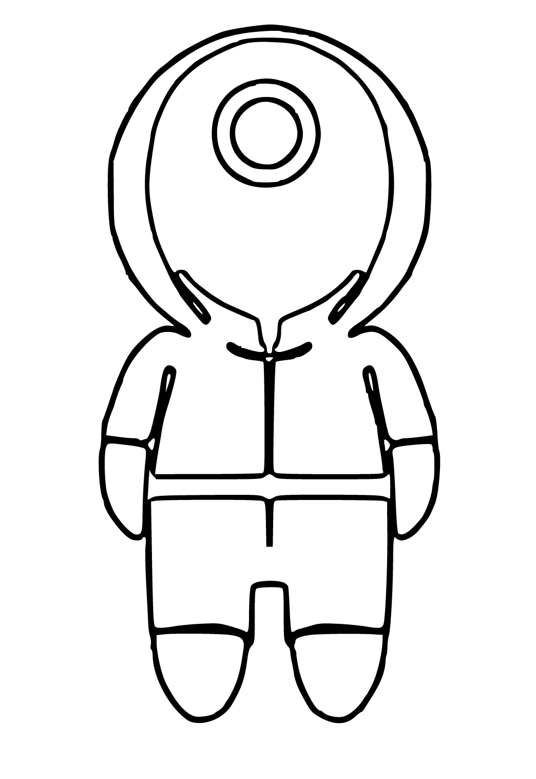 Free printable squid game character coloring page for adults and kids