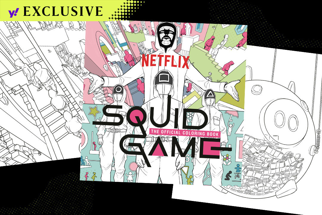 Squid game coloring book features scenes from the show