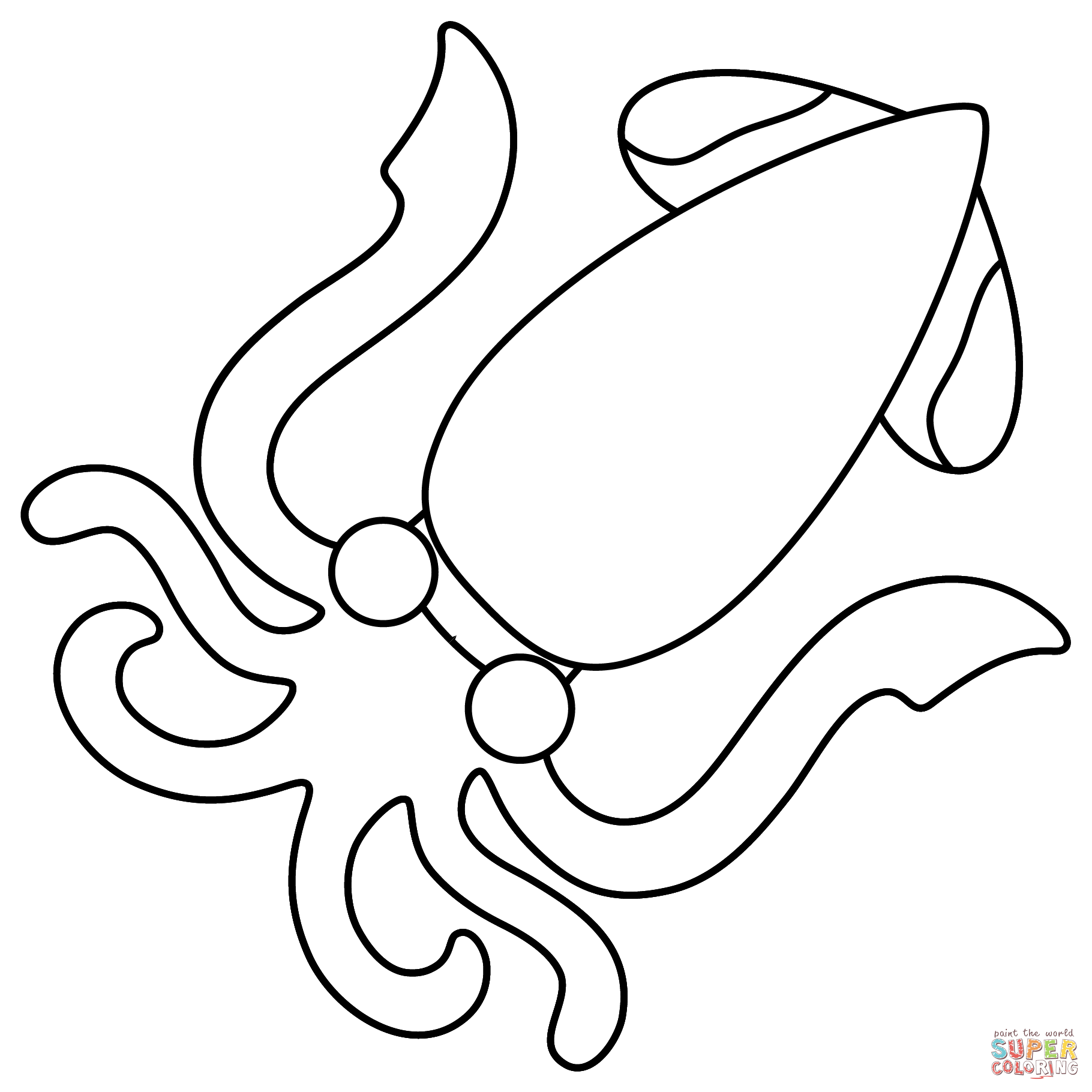 Squid emoji coloring page free printable coloring pages